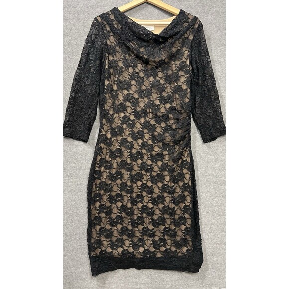 Coldwater Creek Dresses & Skirts - Coldwater Creek Black Lace Lined Midi Dress Size 10